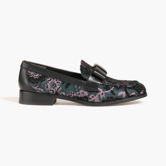 Stuart Weitzman Shoes - Stuart Weitzman Bowtie Embellished Floral Jacquard Loafers 37 6.5